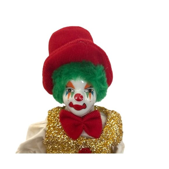 Vintage Ganz 1980s‎ Porcelain Shelf Sitter Clown Doll 12" Decorative Collectible - Picture 2 of 6